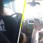 Policía arma pachanga con amigas y alcohol, arriba de patrulla (video)